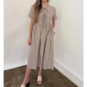 Elegant Tan Midi Dress